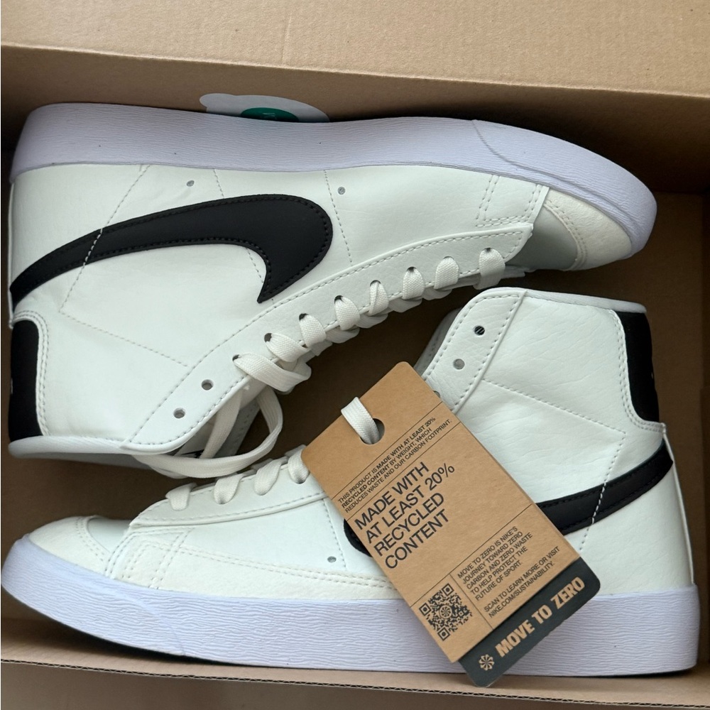 Nike Blazer Mid ‘77 Next Nature Sneakers White and Dark Brown High-Top Sneakers